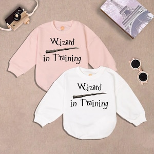 Wizard in Training Baby Romper, Wizard Baby Bodysuit, Baby Wizard Romper, New Parent Gift, Newborn Outfit, Baby Shower Gift