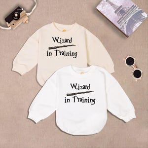 Wizard in Training Baby Romper, Baby Wizard Toddler Natural Bodysuit, Baby Shower Gift, Newborn Gift, New Parent Gift