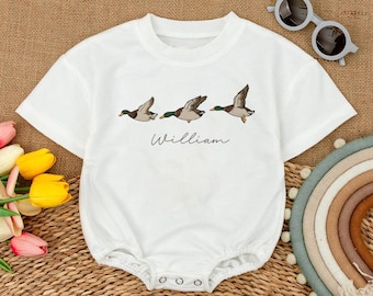 Personalized Mallard Duck Baby Romper: Hunting Buddy Outfit