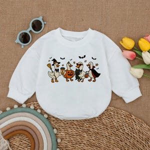 Halloween Funny Goose Romper, Spooky Goose Kids Bodysuit, Halloween Baby Outfit, Fall Baby Clothes, Cute Baby Gift