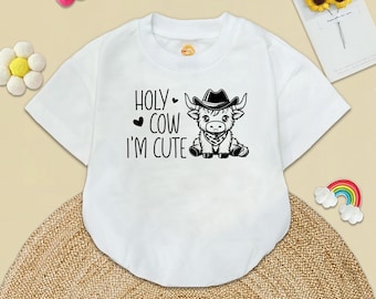 Highland Cow Baby Romper, Gender Neutral Bodysuit, Farm Animal