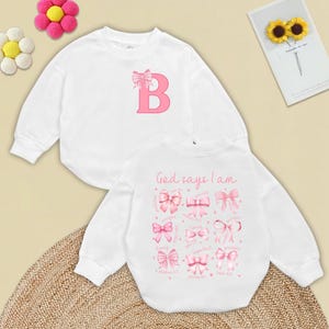 Personalized Christian Baby Romper: &quot;God Says I Am&quot; Religious Bodysuit