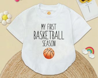 My First Basketball Season Baby Romper: Newborn Sports Bodysuit