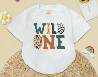Wild One 1e verjaardag babyromper: Safari jungle outfit
