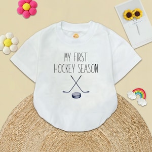 My First Hockey Season Baby Romper: Newborn Bodysuit