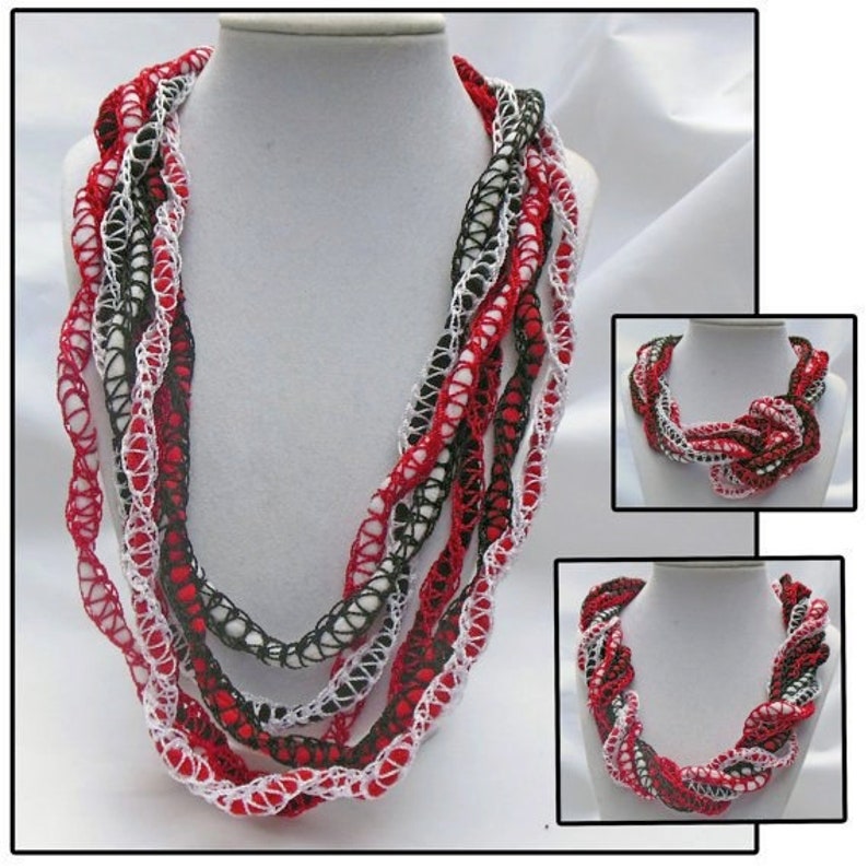 Crochet DNA Necklace Scarf Jewelry Multistrand Pattern Etsy