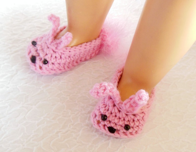 18 in Doll Crochet Bunny Slippers Pattern. Etsy