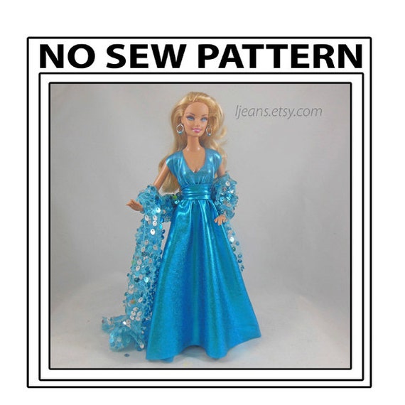No Sew 11 In Barbie Doll Key Hole Dress Pattern - Diy No Sew Barbie Clothes No Sew 11 In Barbie Doll Key Hole Dress Pattern - Diy No Sew Barbie Clothes