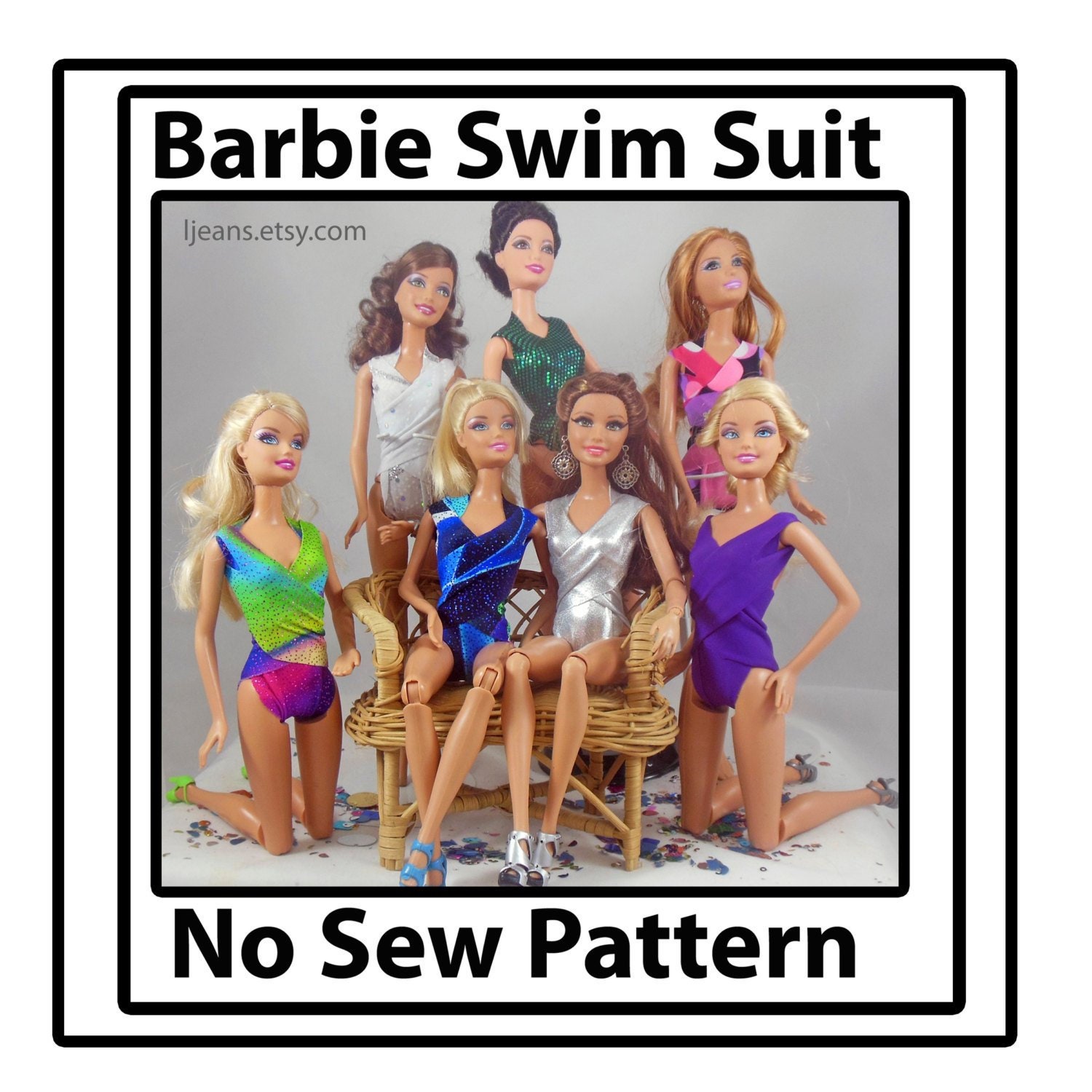 No Sew 11 in Barbie Doll Swim Suit Pattern Etsy Canada