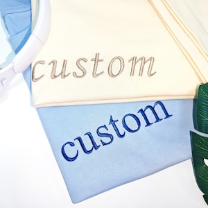 Custom Embroidered Comfort Colors T shirt,Embroidered Tee,Custom Embroidery Shirt,Custom Text Tee,Gift for Dad,Gift for Mom