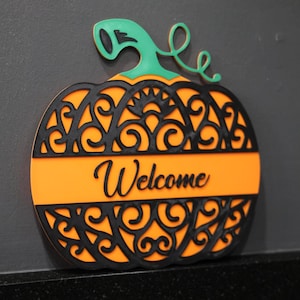 Halloween Welcome Pumpkin Sign