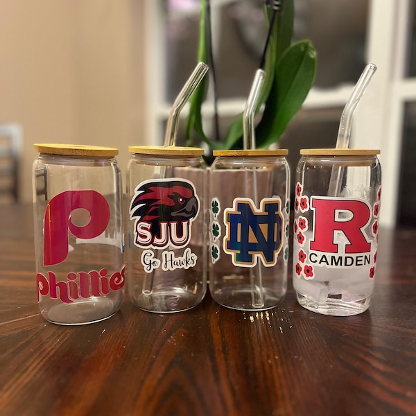 Custom Drinking Glasses College Etsy
