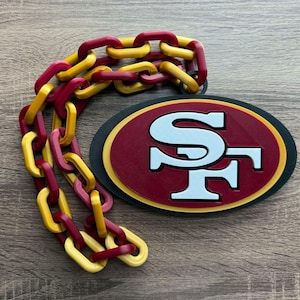 Custom Oversized 3D Printed Team Necklace – Bold Turnover Chain Style