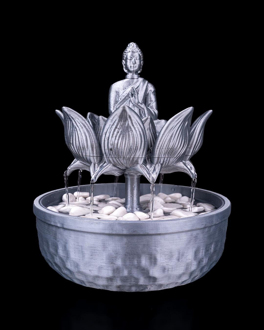 Buddha Lotus Fountain | Zen Tabletop Water Feature | Meditation Decor ...