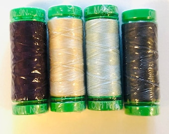 Aurifil- 4 spools set of various colors 28 wt/109 yd