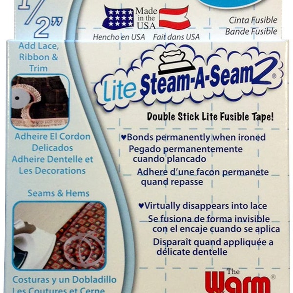 Lite STEAM A SEAM 2 - Double Stick Fusible Tape (1/2"inches x 20 yards)