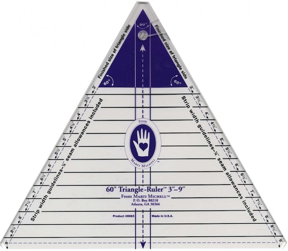 Marti Michell Large 60-degree Triangle Quilting Ruler 8963 Makes Finished  Sizes Between 3 and 9 Equilateral Triangles 