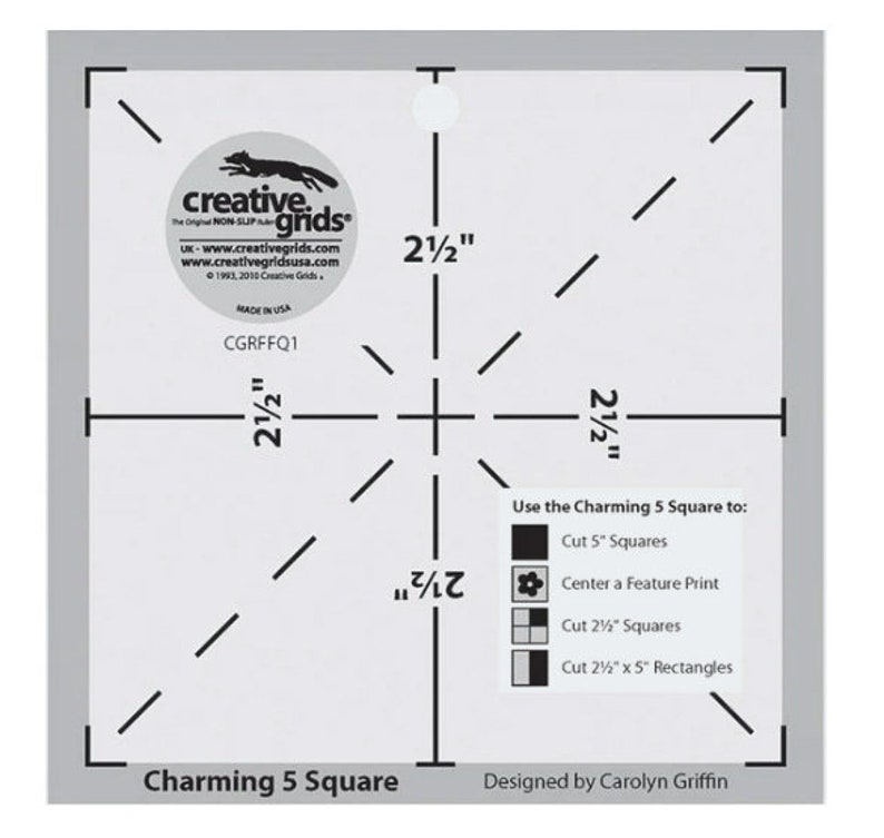 Creative Grids Quilting Ruler / Template - the Charming 5