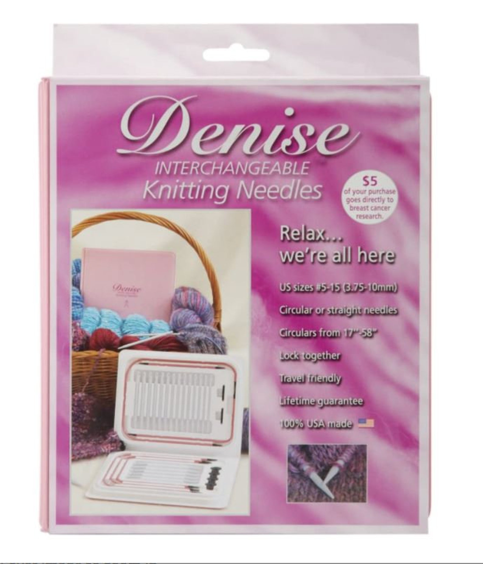 Deniseinterchangeable Knitting Needles Set 2 Color Options Etsy