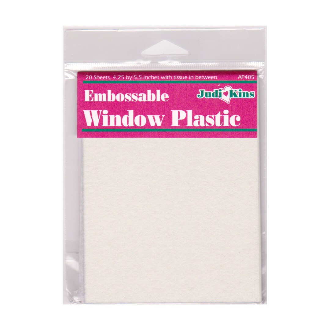 Judikins Embossable Window Plastic, Clear 20 Sheets, Each 4.25 X 5.5