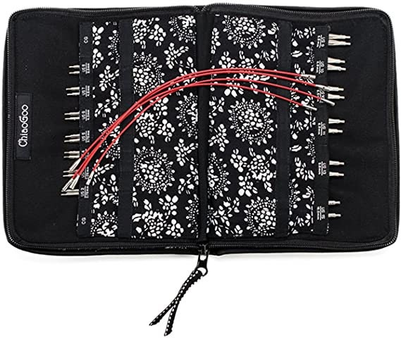 ChiaoGoo Twist Red Interchangeable Circular Knitting Needle Set, US Size  2-15 with Cords and Crafts Bag