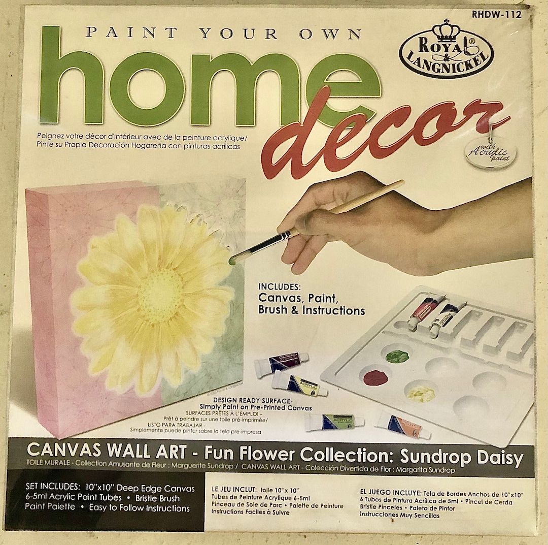 Paint Your Own Home Decor Kit Fun Flower Sundrop Daisy From Etsy