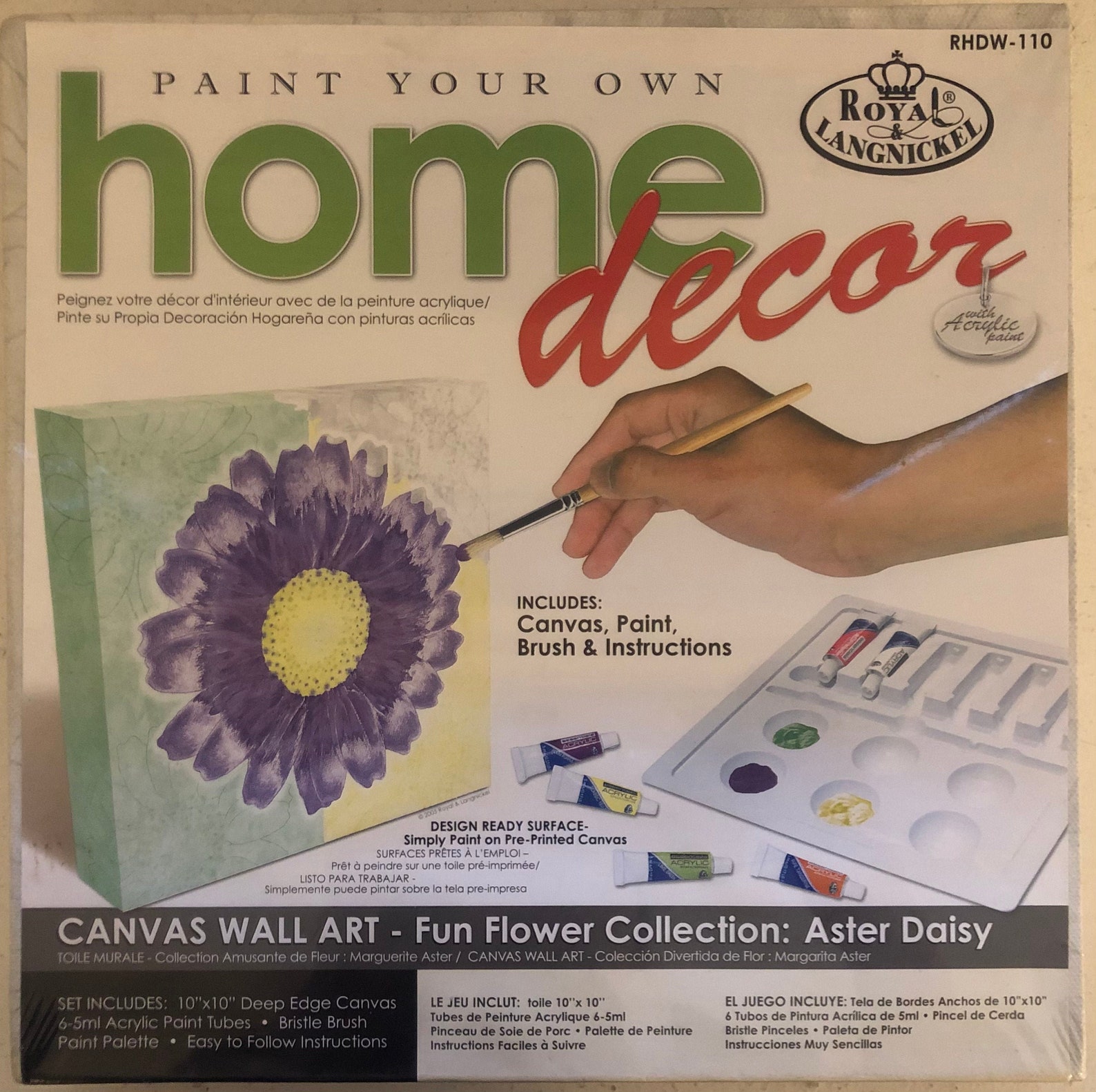 Paint Your Own Home Decor Kit Fun Flower Aster Daisy From Etsy