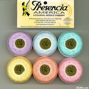 Presencia Finca Perle Cotton Size #8 Thread Sampler Pack in colorway "Pastels"