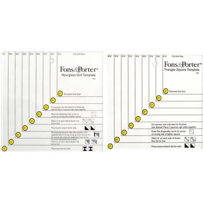Fons & Porter Triangle Square and Hourglass Quilting Templates 2 Piece Fons & Porter Triangle Square and Hourglass Quilting Templates 2 Piece