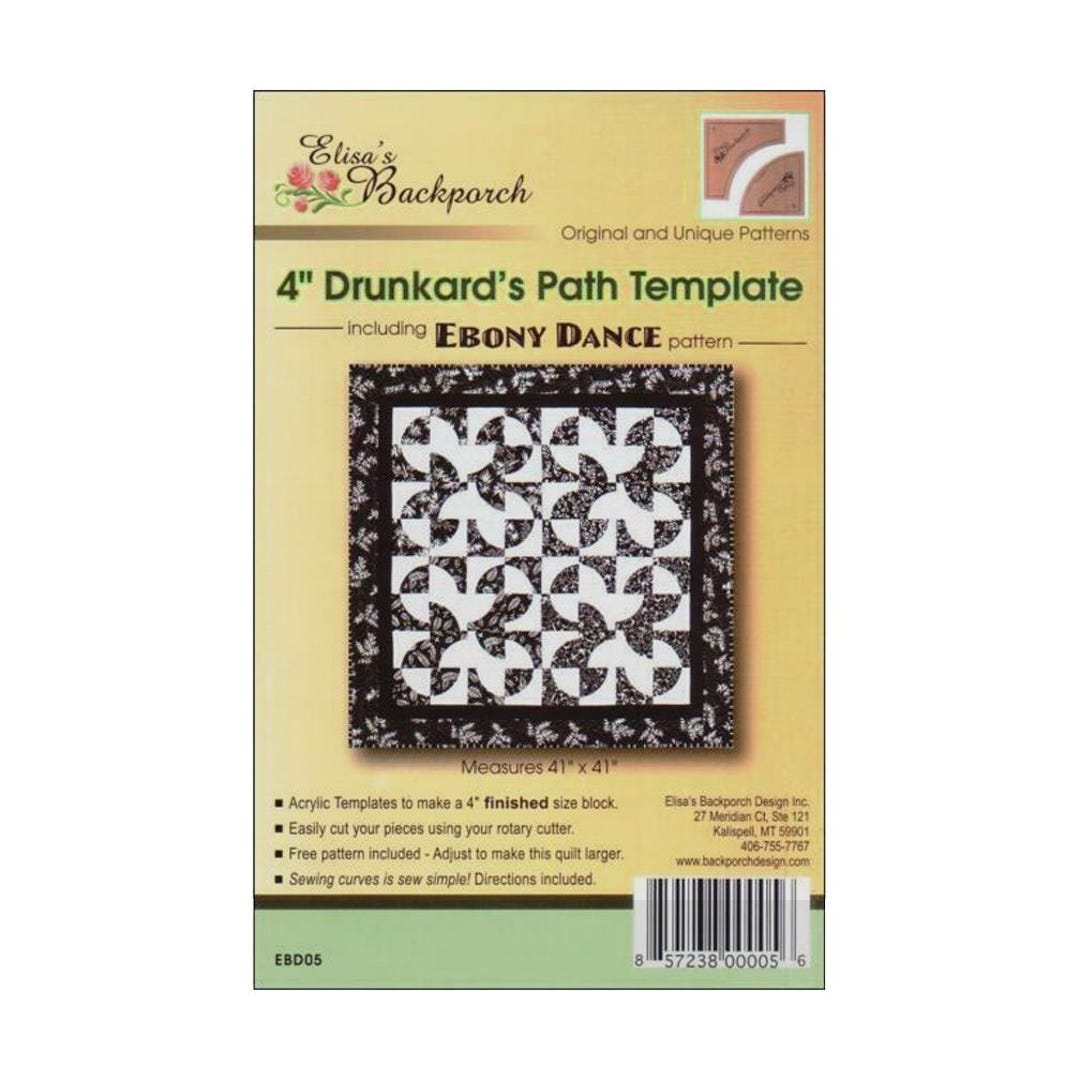 Elisa's Backporch Design Acrylic Template Set for 4" Drunkard's Path ...