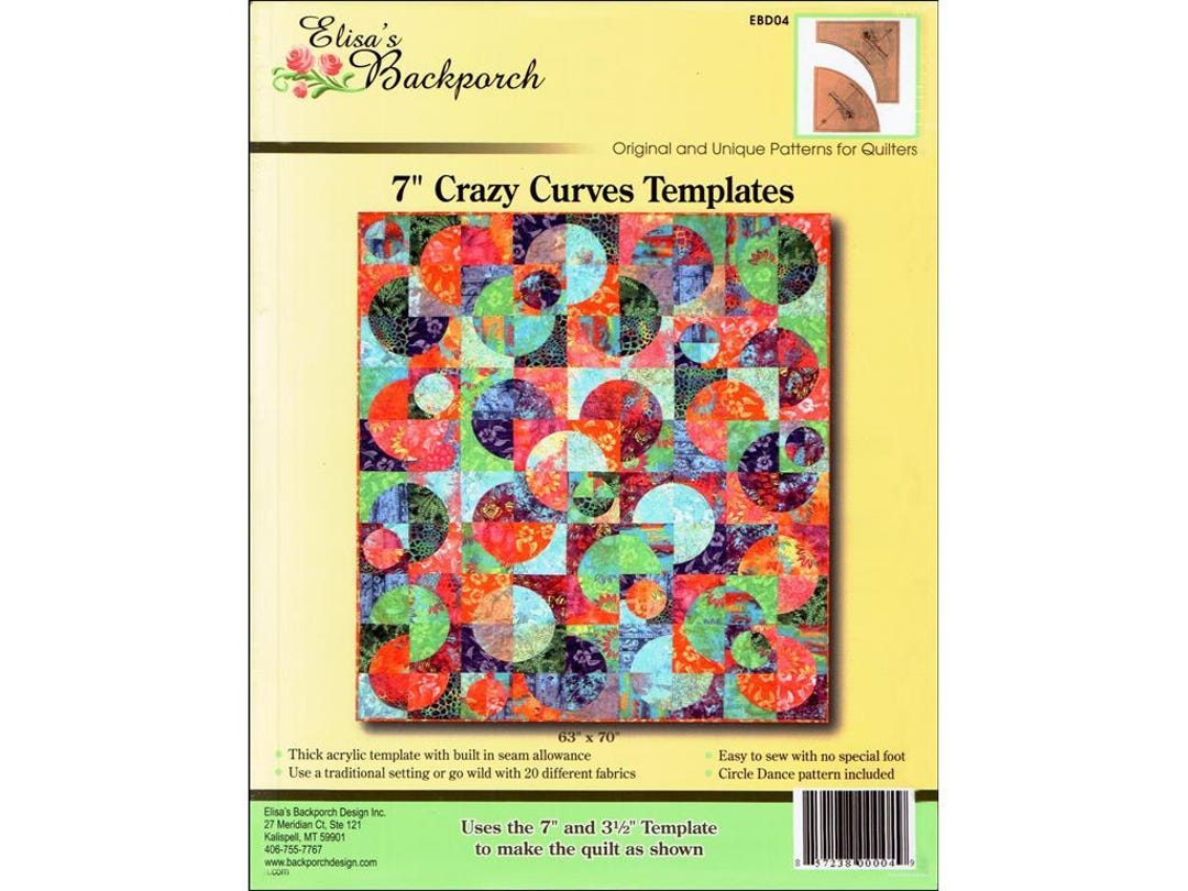 Elisa's Backporch Design - Crazy Curves Acrylic Template Set for 7 ...