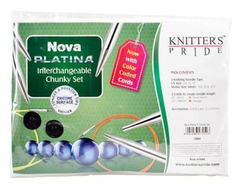 Knitter's Pride NOVA PLATINA Interchangeable Circular Knitting Needle Set, CHUNKY sizes (#120604)