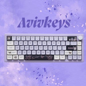 146-Keys Anime Keycaps Set, Purple Keycaps Set– Japanese Anime Style Keycaps, XDA Profile PBT Keycap Set, Custom Cute Keycaps