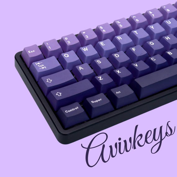 Purple Gradient Keycap Set: PBT Double Shot, Cherry Profile