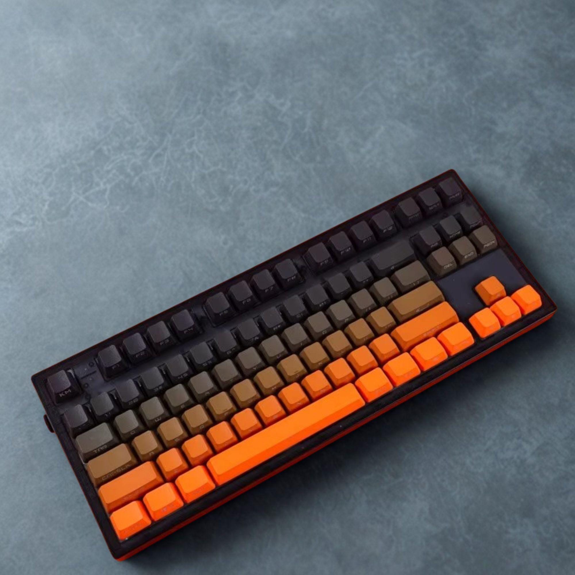 Orange & Black Keycap Set: RGB Backlit Shine-through PBT