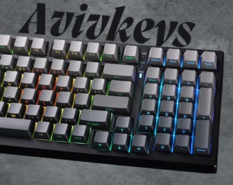 Teclas con degradado negro y gris: RGB brillante, perfil Cherry, PBT