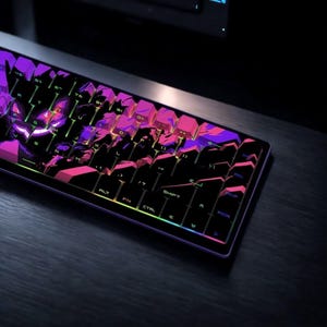 Conjunto de teclas estilo anime: retroiluminação RGB, teclas com impressão lateral transparente, teclas gamer em PBT com 136 teclas. imagem 3