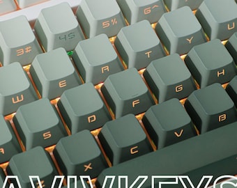 Green Backlit Keycap Set: RGB Shine Through Keycap PBT Double Shot Cherry MX Keycaps