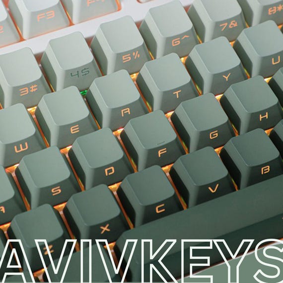 Green Backlit Keycap Set: RGB Shine Through Keycap PBT Double Shot Cherry MX Keycaps