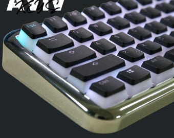 Black Pudding Backlit Keycap Set: PBT Double Shot OEM Keycaps RGB Shine Through