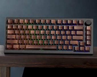 Wood Keycaps: RGB Backlit Shine-Through PBT Cherry Profile Keys