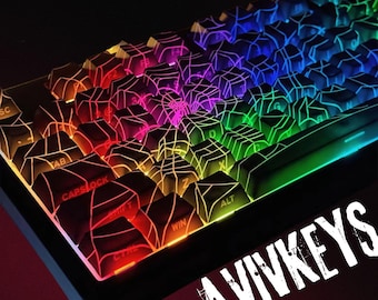 Spider Web Keycap Set: RGB Backlit PBT Cherry Profile