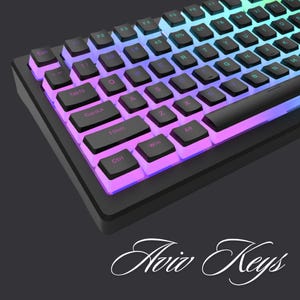 Backlit Keycap, Black Pudding Keycap Set, PBT Double Shot Keycaps, OEM Profile, RGB Shine Through Keycap, Cute Keycap, 165 Keyboard Keys