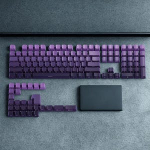 Purple Gradient PBT Keycap Set: RGB Backlit, Cherry Profile (136-Key) Side Print Set
