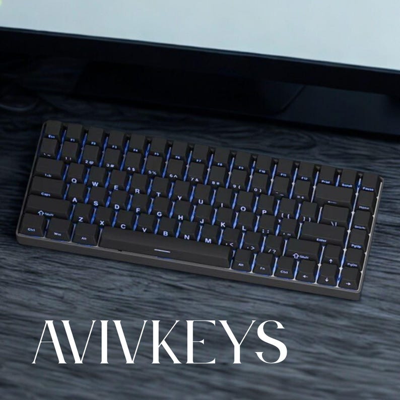 Black mechanical keyboard with side print RGB keycaps, OEM profile PBT keycap set