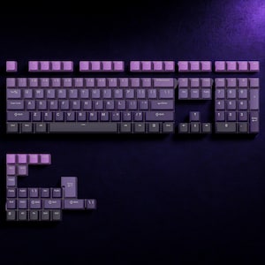 Purple Gradient PBT Keycap Set: RGB Backlit, Cherry Profile (136-Key) Top Print Set