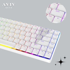 Low Profile Keycaps Set, RGB Shine Through, PBT Double-Shot 118 Keys Set for Mechanical Keyboards, Backlit Keycap, White Slim Keycap, Custom