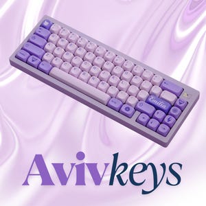 Purple Keycap Set, PBT 134 Key For Pc Cherry Mx And Clones Compatible ISO/7u, kawaii keycaps, cute keyboard caps
