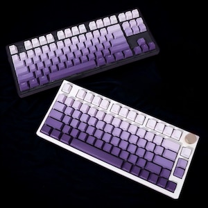 Lila bakgrundsbelyst PBT-tangentsats: Sidotryck RGB-genomskinlighet, OEM-profil