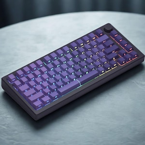 Purple Keycap Set Side Print: RGB Shine-Through Backlit Keycap, PBT, Cherry Profile